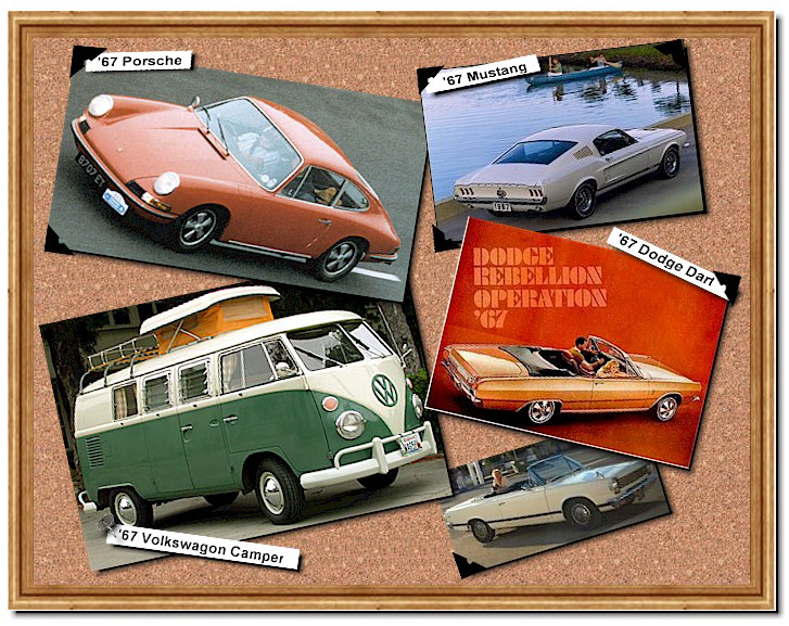 Some of the cars that were great 'hits' in '67!  Click on a photo to go to the original web page that tells about the car!